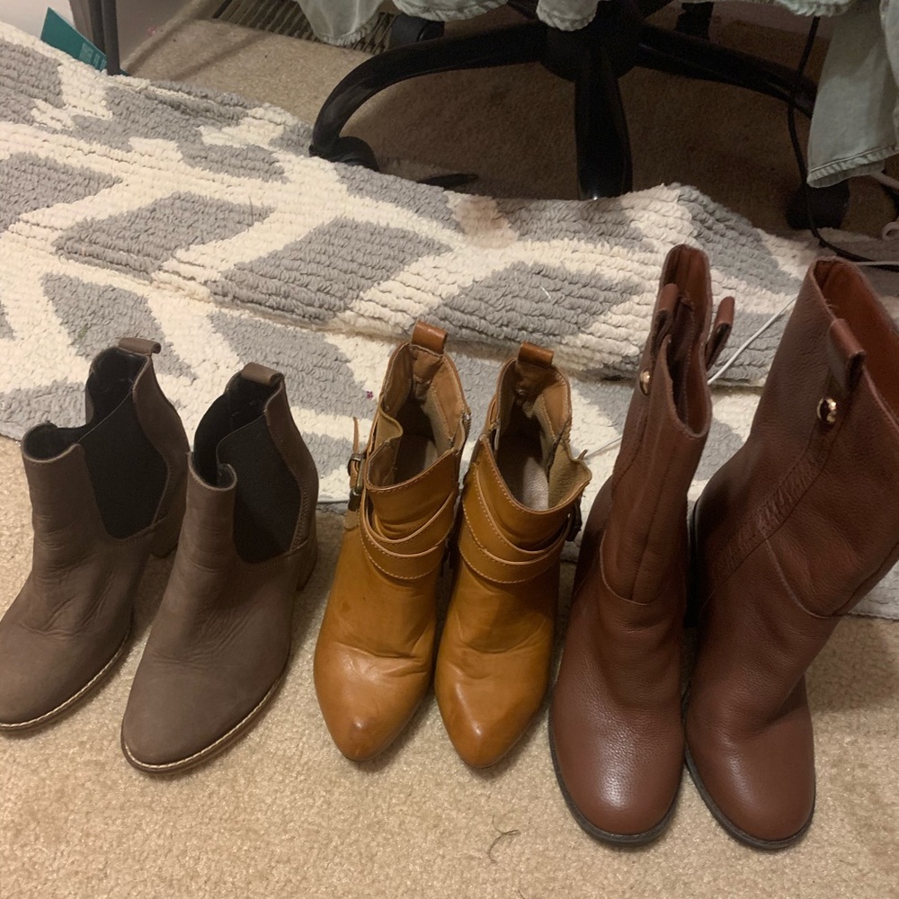 Bundle of booties all real leather!